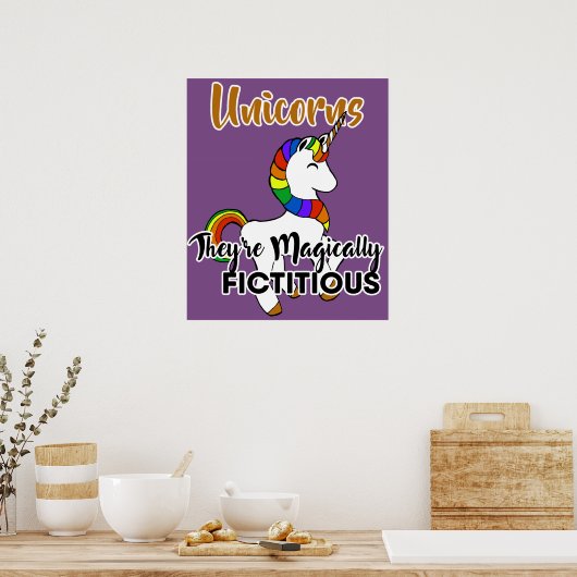 Unicorns Magisch Fictichte Funny Poster (Küche)