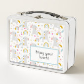 Unicorns Metal Lunch Box Editable Text (Vorderseite)
