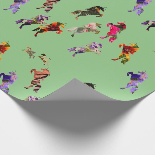 Unicorns Muster Geschenkpapier (Ecke)