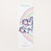Unicorns Namaste Yoga Posen Niedlich Name Monogram Yogamatte (Rückseite)
