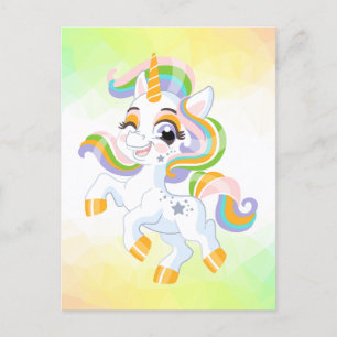 Unicorns Oster Unicorns Frühjahr Bunny Girls Boys Feiertagspostkarte
