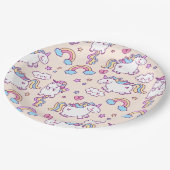 Unicorns Pappteller (Schrägansicht)