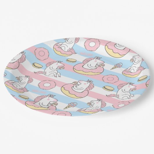 Unicorns Pappteller (Schrägansicht)