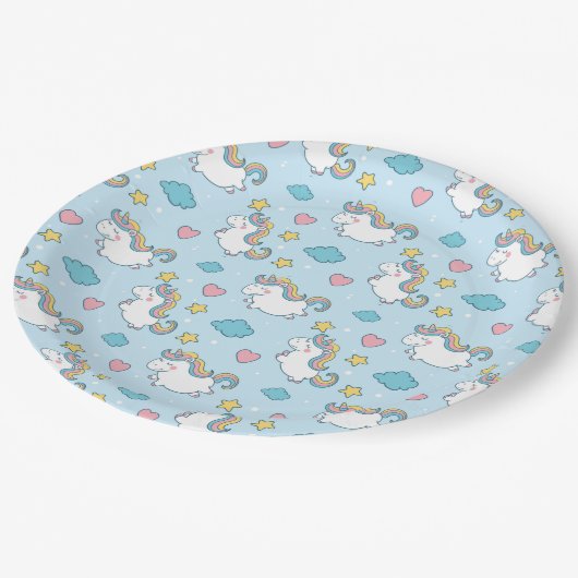 Unicorns Pappteller (Schrägansicht)
