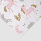 Unicorns Pink Gray Magical Niedlich Girly Boho Pat Seidenpapier (Detail)