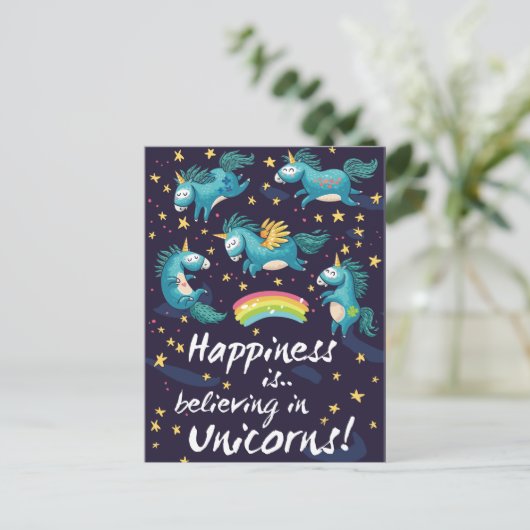Unicorns Postkarte (Stehend Vorderseite)