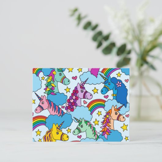 Unicorns Postkarte (Stehend Vorderseite)