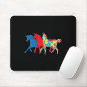 Unicorns Puzzle Blue Red Autism Awareness ASL Girl Mousepad (Mit Mouse)