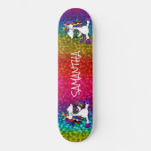 Unicorns Rainbow Glitzer Skateboard (Vorderseite)