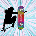 Unicorns Rainbow Glitzer Skateboard<br><div class="desc">Unicorns Rainbow Glitzer Skateboard Wenn Sie Ihre Farbwirkung auf die Oberseite benötigen. "Ich sehe deine wahren Farben / Und deshalb habe ich dich Liebe", singt sie. Entfesseln Sie Ihr inneres Einhorn ⭐ Dieses Produkt ist zu 100% benutzerdefinierbar. *****Klicken Sie auf die SCHALTFLÄCHE ANKLICKEN, um hinzuzufügen, zu löschen, zu verschieben, zu...</div>