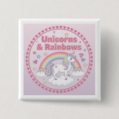 Unicorns & Rainbows Button (Vorderseite)