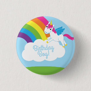 Unicorns & Rainbows Kinderparty Niedlich Button