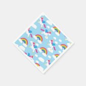 Unicorns & Rainbows Kinderparty Niedlich Serviette (Ecke)