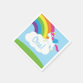 Unicorns & Rainbows Kinderparty Niedlich Serviette (Ecke)