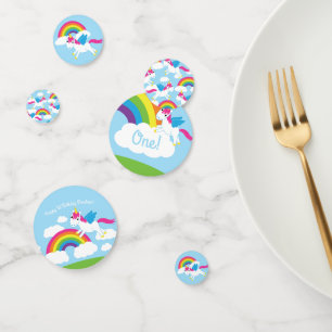 Unicorns & Rainbows Niedlich 1. Geburtstag Party T Konfetti