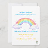 Unicorns & Rainbows Pastel Childs Birthday Einladung (Rückseite)