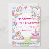 Unicorns & Rainbows Pastel Childs Birthday Einladung (Vorderseite)