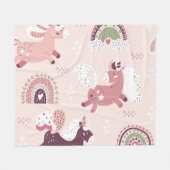 Unicorns Rainbows: Pastellzauberer Hintergrund. Fleecedecke (Vorderseite (Horizontal))