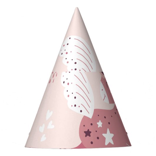 Unicorns Rainbows: Pastellzauberer Hintergrund. Partyhütchen (Vorderseite)