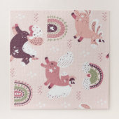 Unicorns Rainbows: Pastellzauberer Hintergrund. Puzzle (Horizontal)