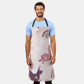 Unicorns Rainbows: Pastellzauberer Hintergrund. Schürze (Getragen)