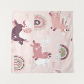 Unicorns Rainbows: Pastellzauberer Hintergrund. Wandteppich (Vorderseite (Horizontal))