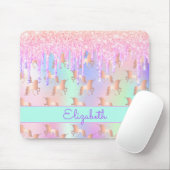 Unicorns rosa lila Holografin Mousepad (Mit Mouse)