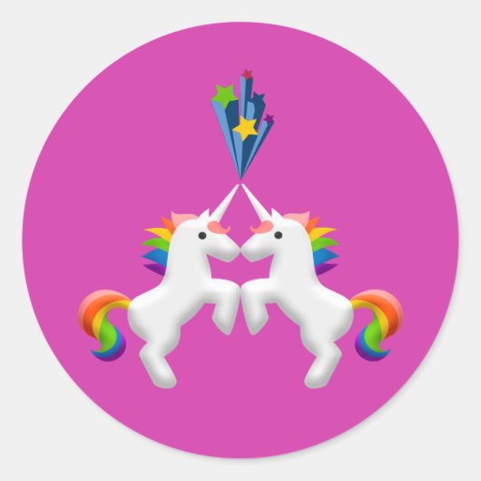 Unicorns Runder Aufkleber (Vorderseite)