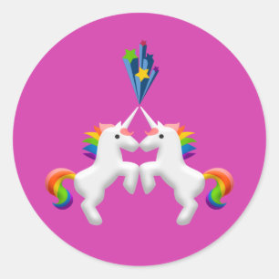 Unicorns Runder Aufkleber