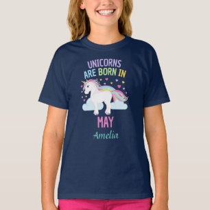 Unicorns sind geborener im Mai personalisierter T-Shirt