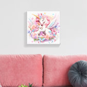 Unicorns Stretched Canvas Print Leinwanddruck (Insitu (Wohnzimmer))