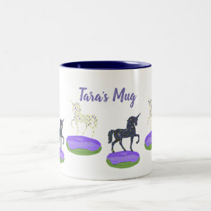 Unicorns Sweet Donuts Art Zweifarbige Tasse