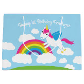 Unicorns u. Regenbogen-niedliches 1. Große Geschenktüte (Vorderseite)
