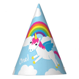 Unicorns u. Regenbogen-niedliches 1. Partyhütchen