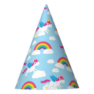 Unicorns u. Regenbogen-niedliches 1. Partyhütchen