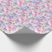Unicorns-u. Rosen-Muster Geschenkpapier (Ecke)