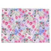 Unicorns-u. Rosen-Muster Große Geschenktüte (Rückseite)