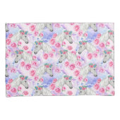 Unicorns-u. Rosen-Muster Kissenbezug (Vorderseite-Rechts)