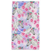 Unicorns-u. Rosen-Muster Kleine Geschenktüte (Vorderseite)