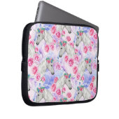 Unicorns-u. Rosen-Muster Laptopschutzhülle (Vorne Rechts)
