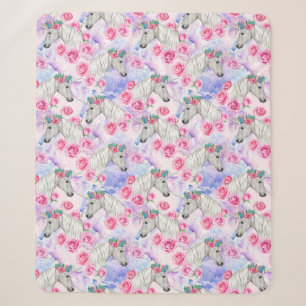 Unicorns-u. Rosen-Muster Sherpadecke
