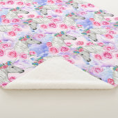 Unicorns-u. Rosen-Muster Sherpadecke (3/4)
