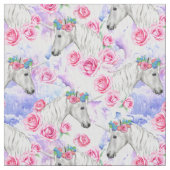 Unicorns-u. Rosen-Muster Stoff (Nahaufnahme)