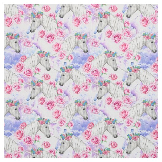 Unicorns-u. Rosen-Muster Stoff (Muster)