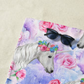 Unicorns-u. Rosen-Muster Strandtuch (Beispiel)
