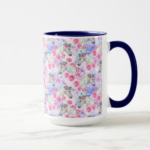 Unicorns-u. Rosen-Muster Tasse