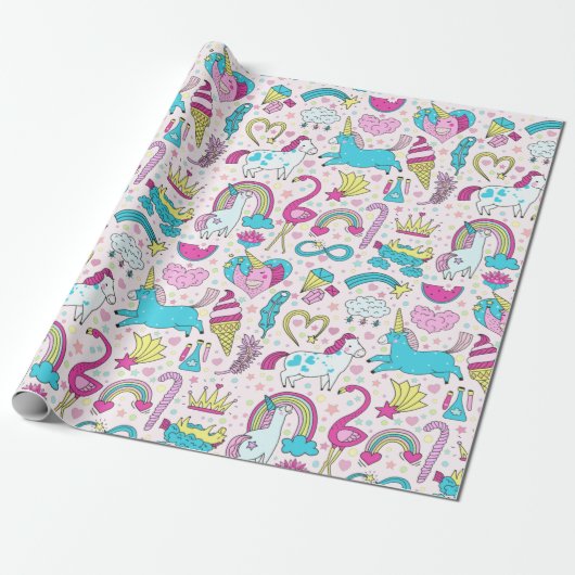 Unicorns-Umschlagpapier Geschenkpapier (Ungerollt)