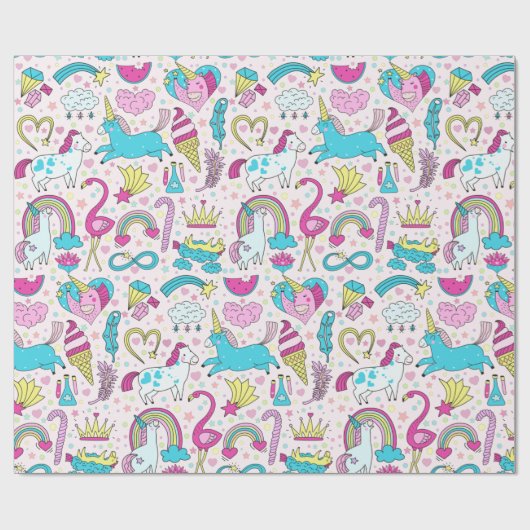 Unicorns-Umschlagpapier Geschenkpapier (Flach)