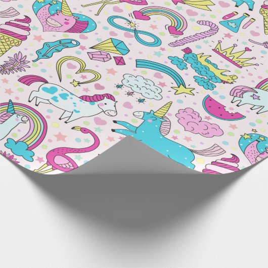 Unicorns-Umschlagpapier Geschenkpapier (Ecke)