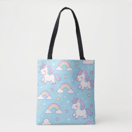 Unicorns und Pastel Rainbows Tote Bag Tasche